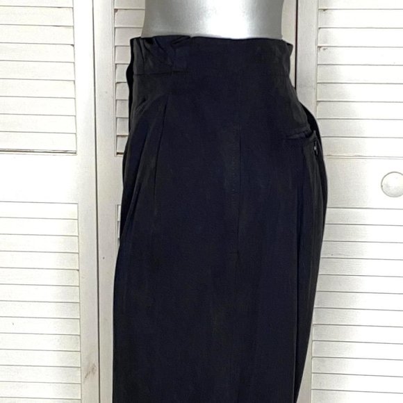 AllSaints Spitalfields Black Silk Dropped Waist Jodhpur Trousers Pants UK8 US 4 - Picture 4 of 6